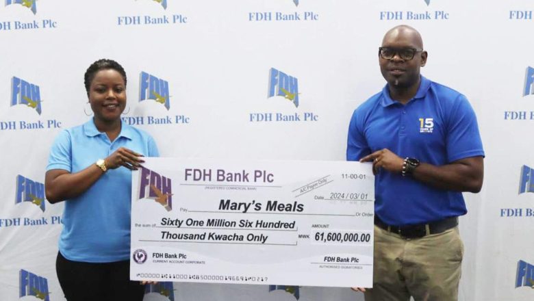 FDH Bank Donates K61.6 million To Mary’s Meals Organization