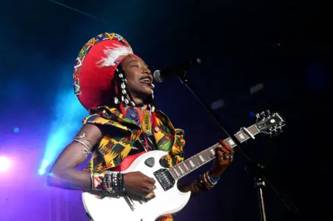 OUPA BOPAPE / EPA Malian singer-songwriter Fatoumata Diawara sings and plays guitar on stage - Saturday 28 September 2024