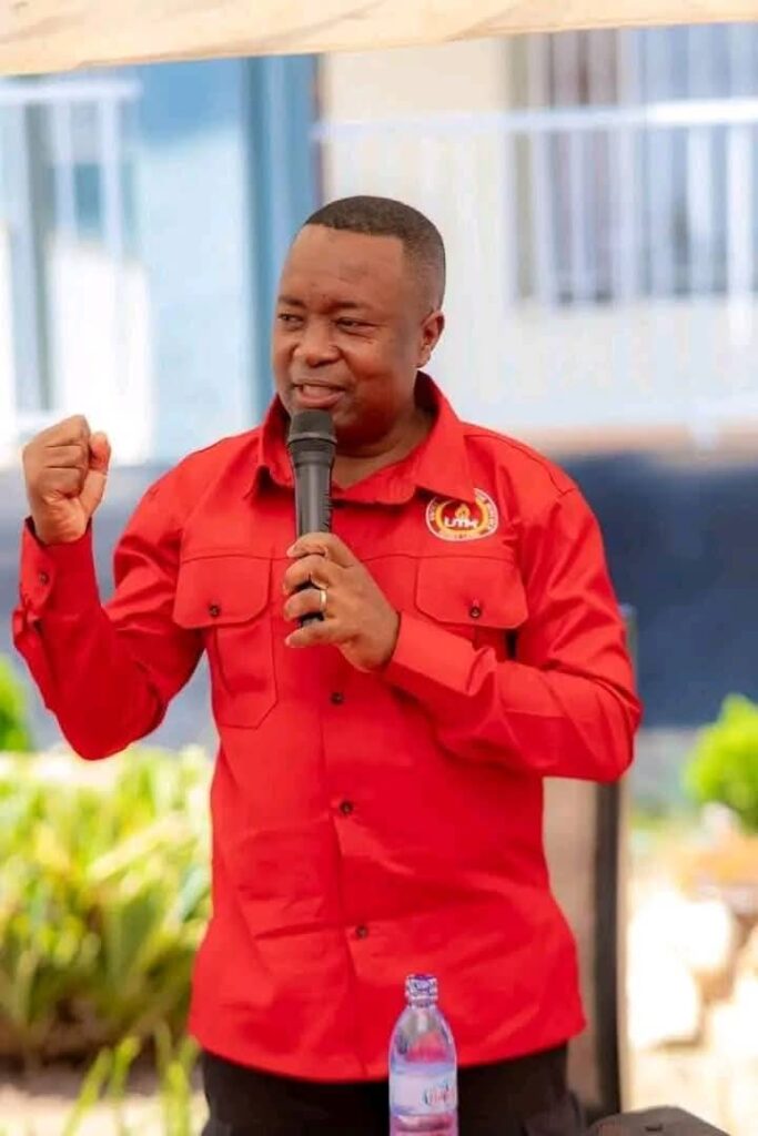United Transformation Movement presidential candidate Dr Dalitso Kabambe addressing UTM supporters at Chinkhoma in Lilongwe