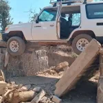 Toyota Land Cruiser Dangling as Newly Built Kamilang’ombe Bridge Collapses in Chitipa