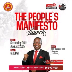 UTM’s Manifesto Launch: Kabambe positioned as Malawi’s cure to poverty | Malawi Freedom Network IMG 20250816 WA0660