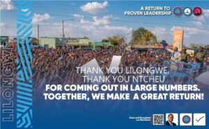 DPP thanks Lilongwe residents for massive turnout during APM whistle-stop campaign IMG-20250822-WA0043