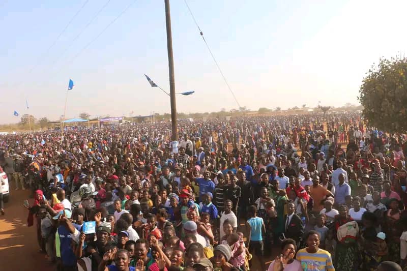 DPP supporters waiting for Former President and DPP Presidential candidate Arthur Peter Mutharika at Chilimampunga ground in Lilongwe