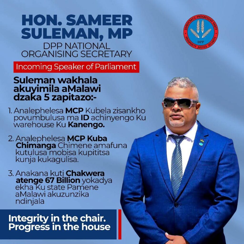 Sameer Suleman Set to Become Malawi’s Next Speaker of Parliament fb img 1760608116969