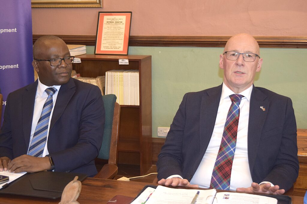 Scottish First Minister hails NBM Development Bank model katsala (left) with swinney (002)
