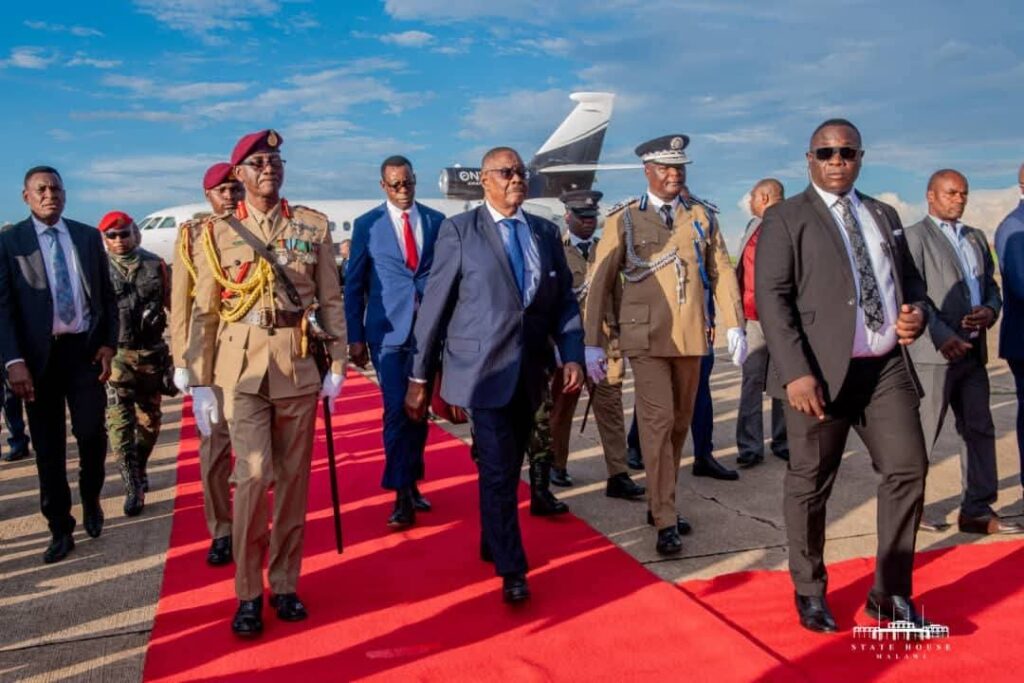 President Mutharika Returns from Private Visit to South Africa fb img 1765824172006
