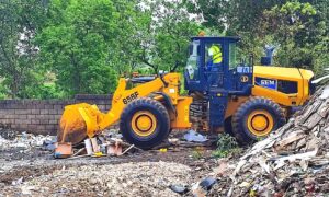 MAGLA destroys illegal gaming machines wheel loader crushing the illegal gaming machines (002)