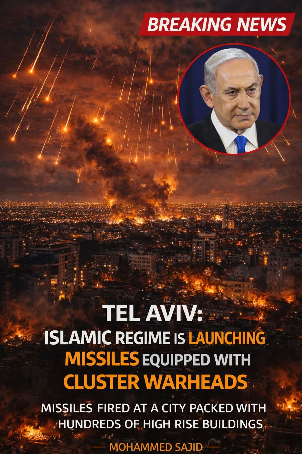 Iran fires clusters warhead ballistic missiles at Tel Aviv as conflict intensifies