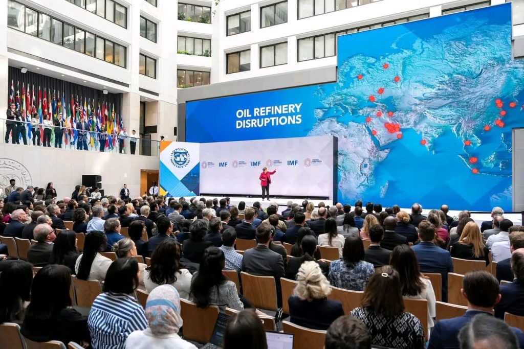 Speaker at an IMF Spring Meeting presentation about oil refinery disruptions