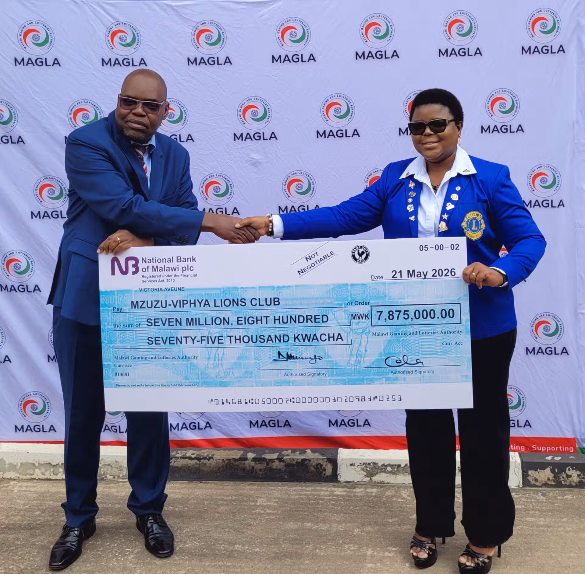 MAGLA donates K7.8m to Mzuzu-Viphya Lions Club