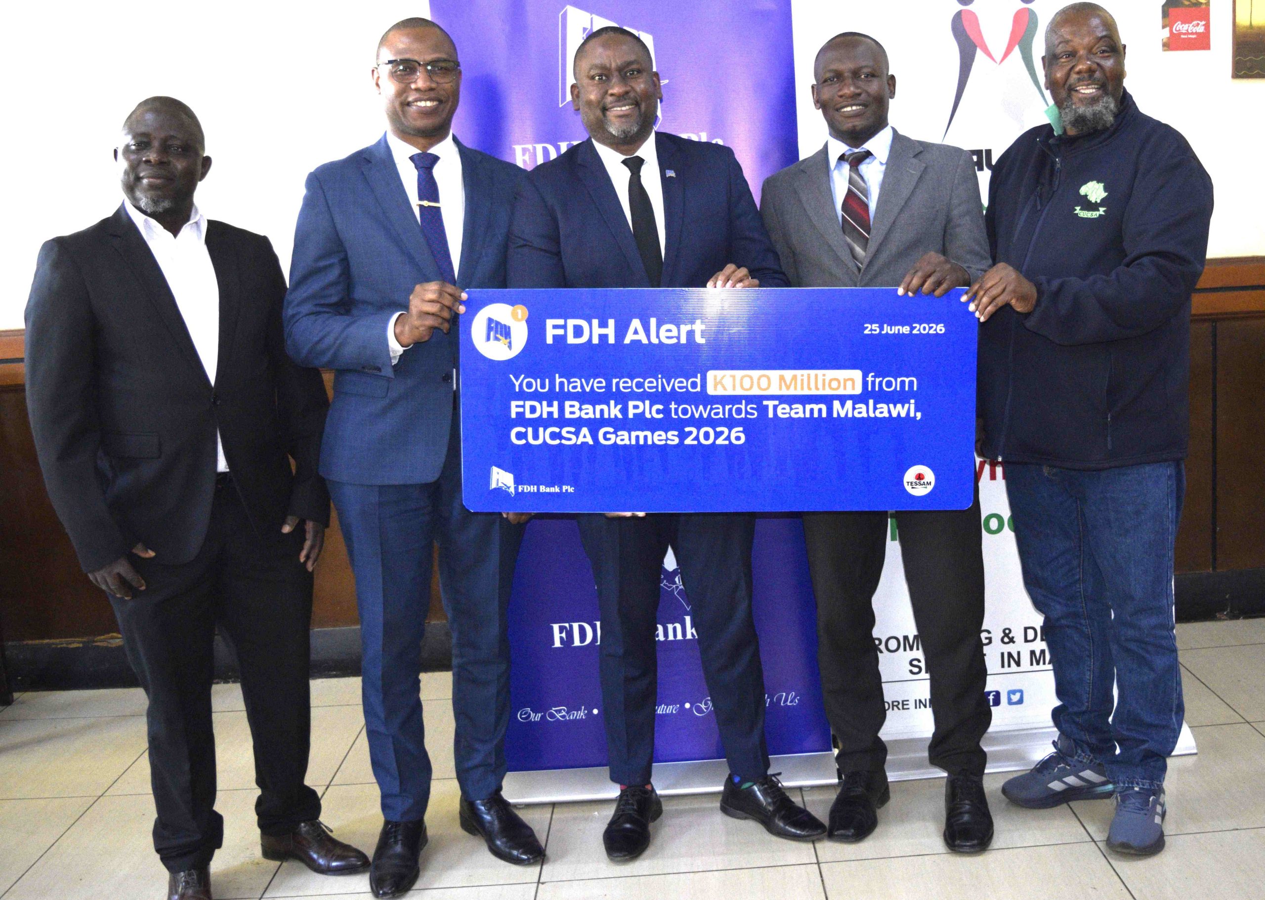 FDH Bank Plc gives TESSAM K100 million for CUCSA games participation 