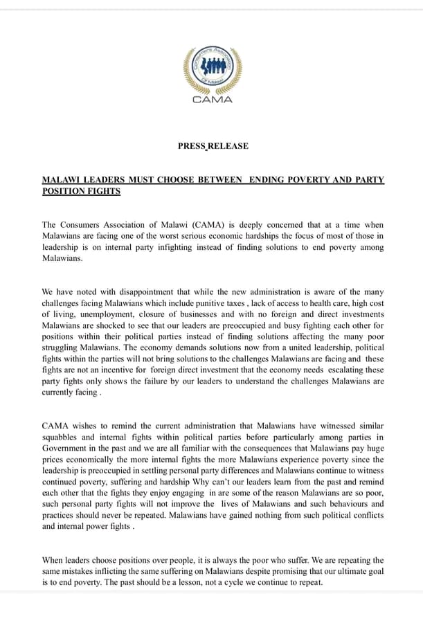CAMA Statement