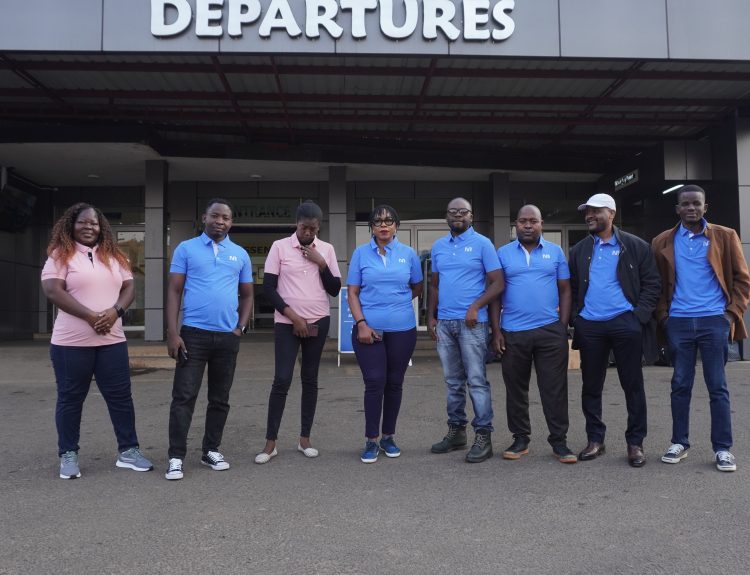 Off to Botswana The journalists before departure at Bakili Muluzi Airport in Blantyre Thursday morning