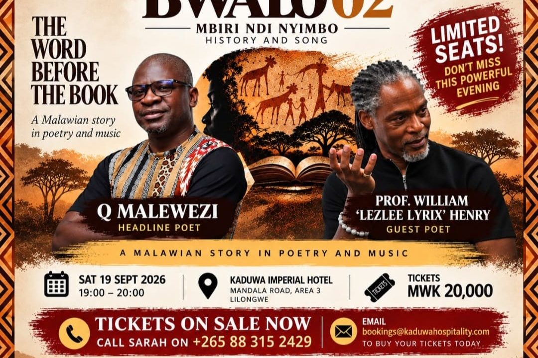 Kaduwa Imperial Hotel to Host Bwalo 02 Poetry and Music Event