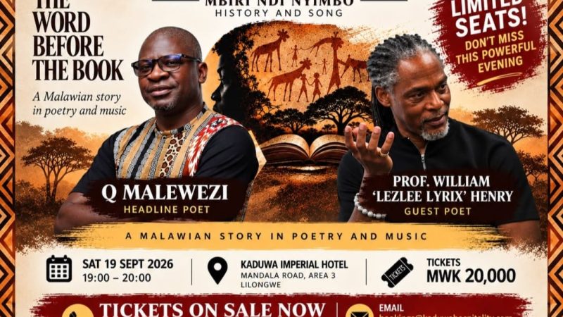 Kaduwa Imperial Hotel to Host Bwalo 02 Poetry and Music Event